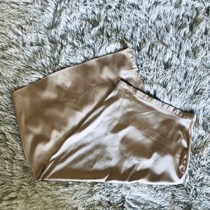 Forever21 Champagne Satin Knee-length Skirt